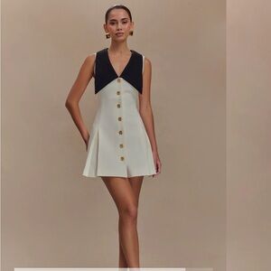 Meshki Black and Cream Mini Dress